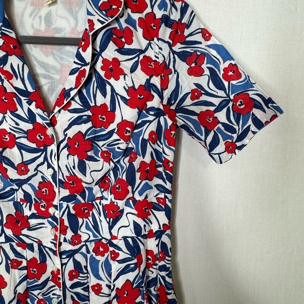 Seasalt Cornwall Womens Organic Cotton Lottie Charlotte Midi Dress Sz 6 Floral - Picture 3 of 10